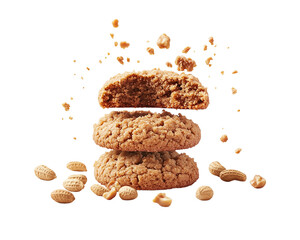 Baking cookies with crunchy texture kitchen food photography clean background close-up culinary delight