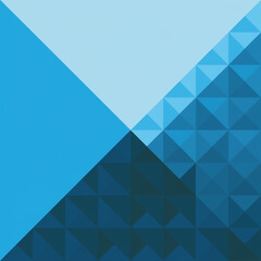 Fototapeta premium Abstract diagonal pattern background featuring overlapping blue and dark blue triangles, creating a minimalist geometric design with a gradient of blue tones that highlights depth and dimension