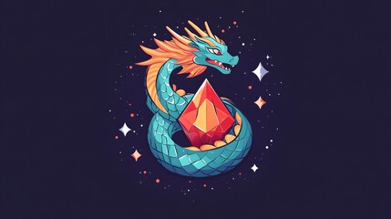 Fototapeta premium Epic dragon encounter fantasy world digital art cosmic environment dynamic angle mythical concepts for seo impact