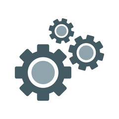 vector icon of a setting or spinning wheel flat design symbol.