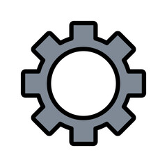 vector icon of a setting or spinning wheel flat design symbol.