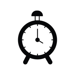 clock glyph outline icon with white background vector stock illustration