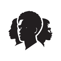 african black man silhouette vector illustration