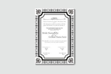  Wedding certificate with an ornate design