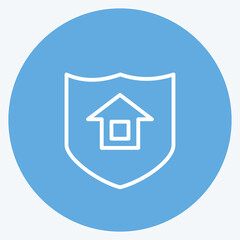 Icon Insurance. suitable for education symbol. blue eyes style. simple design editable