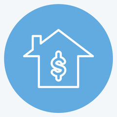 Icon Home Loan. suitable for education symbol. blue eyes style. simple design editable