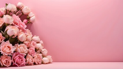 Fototapeta premium Chester banner with empty space Without Text, Mother Day theme luxury Pink background