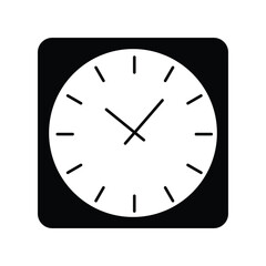 clock glyph outline icon with white background vector stock illustration