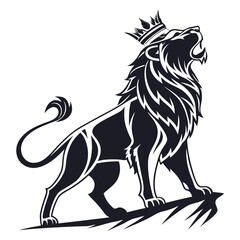 lion vector art silhouettes style with white background 