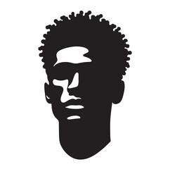 african black man silhouette vector illustration