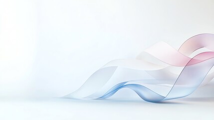 Fototapeta premium Elegant abstract wave design with pastel colors on a white background. Minimalist and modern for creative projects.
