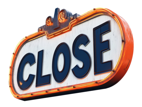 Isolated Retro Neon Closed Sign