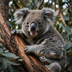 Naklejka premium Jungle Koala Bear Marsupial wildlife Animal 