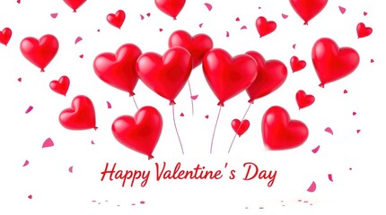 A romantic Valentine's Day illustration with a pattern of pink and red hearts, a symbol of love and celebration