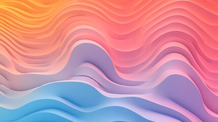Fototapeta premium Abstract Colorful Waves Softly Undulating Warm Pastel Gradient. AI Generated