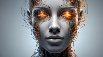 woman in mask, Close-Up Portrait of a Confident Young Individual with a Warm and Expressive Face