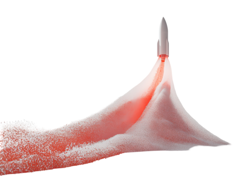 Isolated Rocket Launch Trail