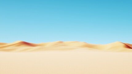 Fototapeta premium Vast Desert Landscape Under Blue Sky