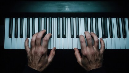 Piano performance music studio video content intimate setting overhead view artistry and emotion