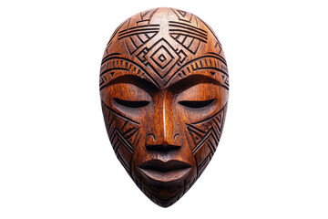 Intricately carved wooden mask showcasing African art and culture