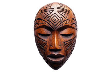 Intricately carved wooden mask showcasing African art and culture