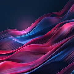 Abstract Pink and Blue Waves: A Digital Art Piece