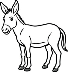Beautiful animal donkey line art vector artwork illustration 