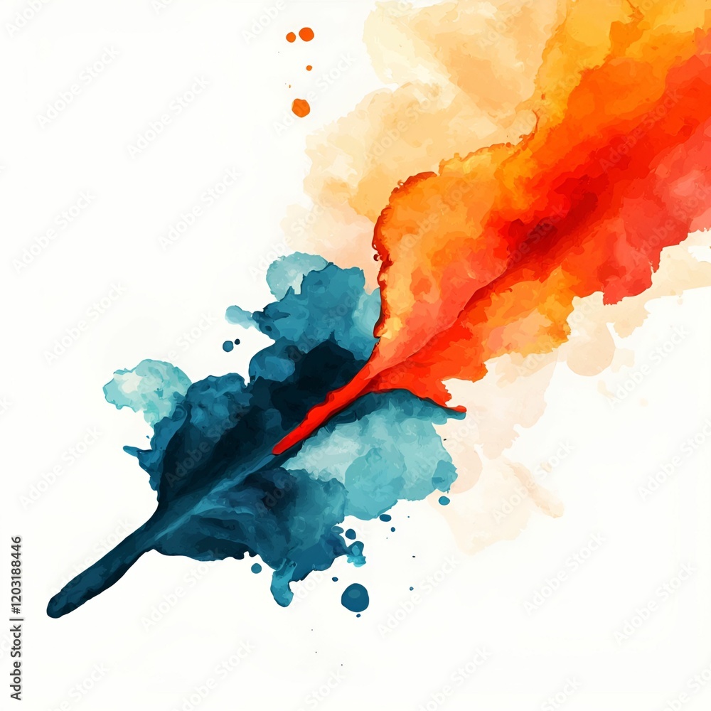 Poster arrow pointer stylish watercolor concept. vibrant watercolor splash with dynamic colors and a styliz