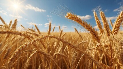 Expansive Wheat Field Stretching Under a Vast Sky, Showcasing the Serenity of Rural Landscapes