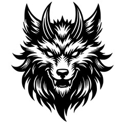 Silhouette of a wolf demon