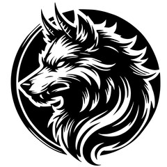 Silhouette of a wolf demon