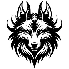 Silhouette of a wolf demon