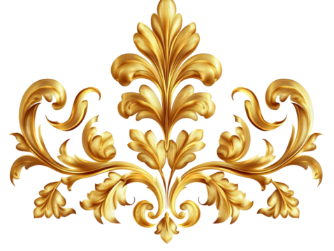 Isolated Golden Baroque Decoration