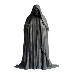 Grim Reaper Statue Dark Gothic Horror Figure Sculpture Halloween 3d art cape gray evil death skull  