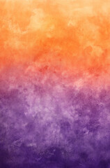 Obraz premium Elegant Watercolor Gradient Background from Orange to Purple with Soft Clouds and Textured Surface, Perfect for Product Posters, Social Media Posts, and Creative Design Projects