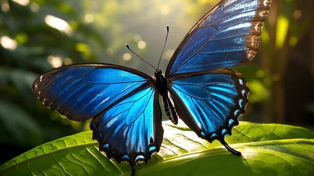 Stunning Blue Morpho Butterfly in Vibrant Nature