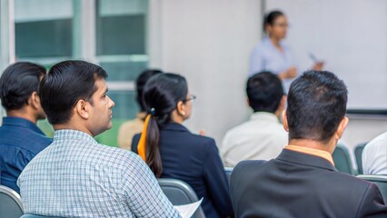 Corporate Workshop Session – Indian professionals participating in a training workshop, engaged in learning and development activities.
