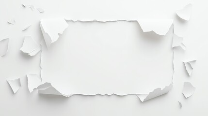 Fototapeta premium Creative torn paper frame background with copy space. Perfect for design projects, presentations, and artistic compositions.