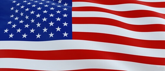 Obraz premium 3D Rendering of the American Flag Waving – United States Flag. Made with generative AI