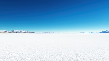 Vast Salt Flat under Blue Sky