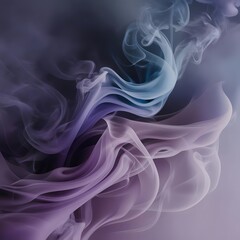 Obraz premium Ethereal Smoke Swirls In Gradient Hues of Purple and Blue Fluid Abstract