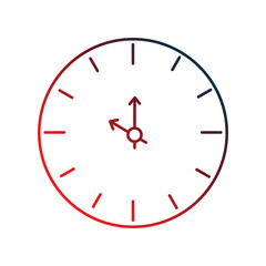 clock gradient outline icon with white background vector stock illustration