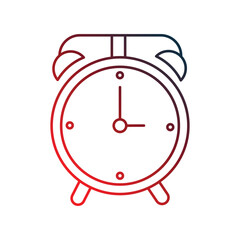 clock gradient outline icon with white background vector stock illustration