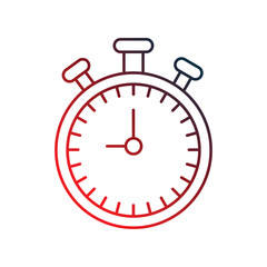 clock gradient outline icon with white background vector stock illustration
