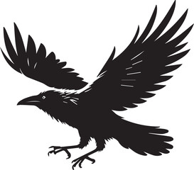 Crow vector in black and white