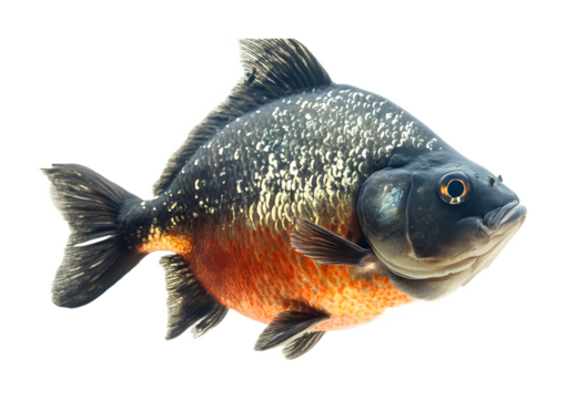 Fierce piranha fish on a transparent background. isolated background.