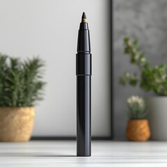 Black Marker Pen on a Table, Minimalist Product Photography