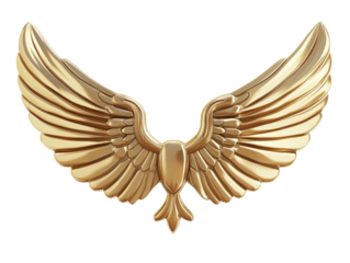 Isolated Golden Wings Design