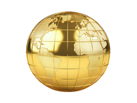 Isolated Golden Globe Grid