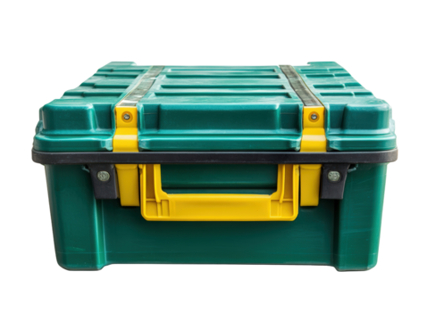 Isolated Green Plastic Tool Box